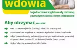 Na zdjęciu: plakat KRUS informujący o świadczeniu renta wdowia
