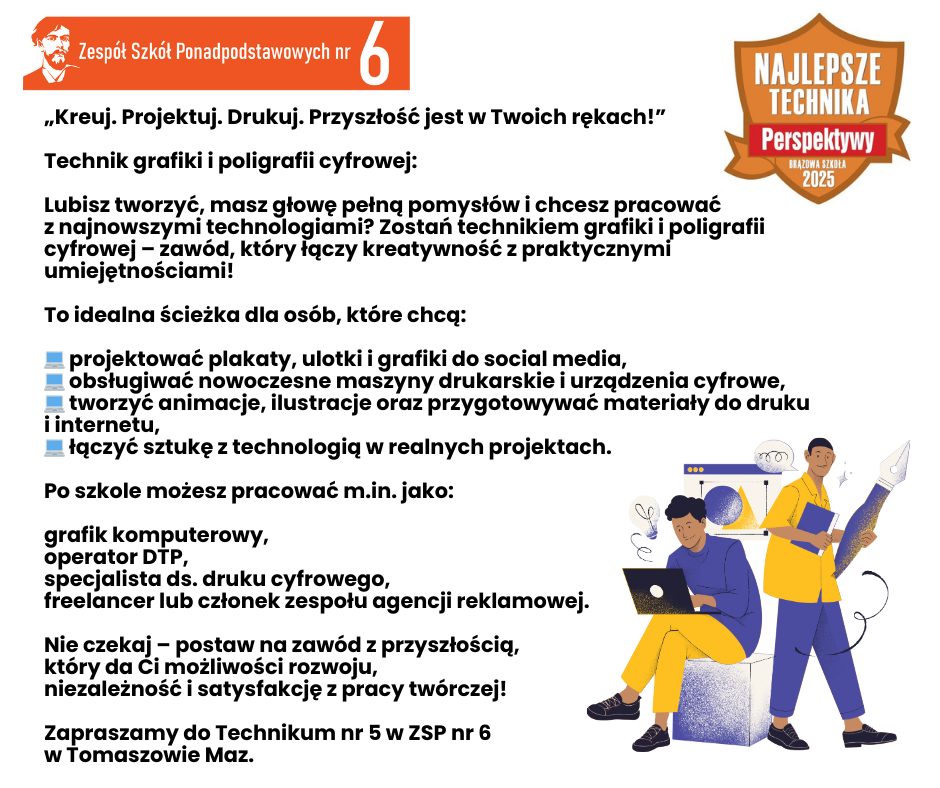 Na zdjęciu: Oferta edukacyjna w roku szkolnym 2024/2025 w ZSP nr 6