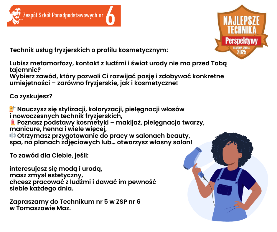 Na zdjęciu: Oferta edukacyjna w roku szkolnym 2024/2025 w ZSP nr 6