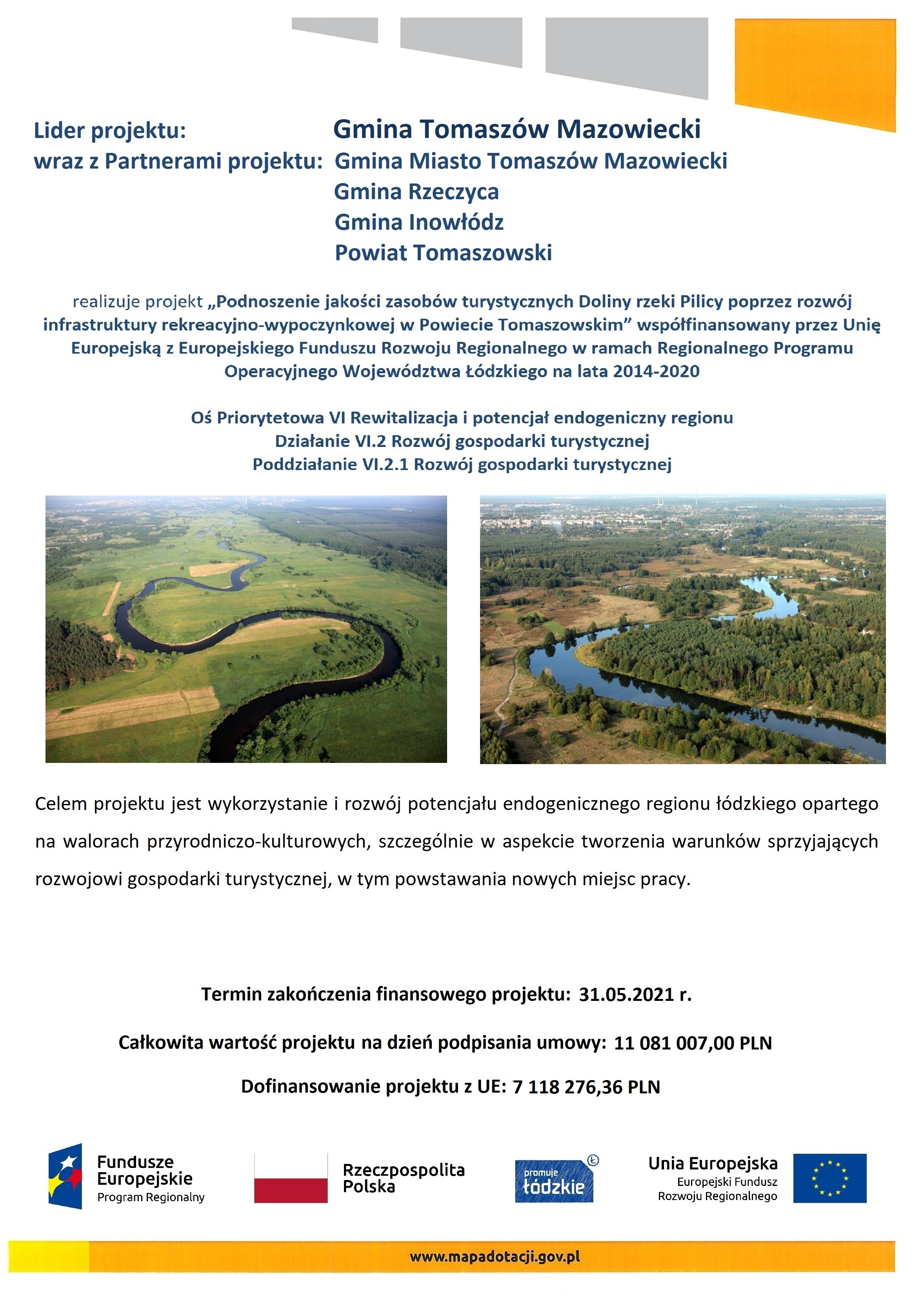 Podnoszenie jakości zasobów turystycznych Doliny rzeki Pilicy poprzez rozwój infrastruktury rekreacyjno-wypoczynkowej w Powiecie Tomaszowskim