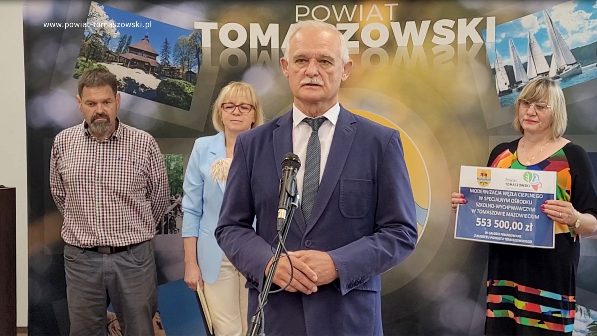 Na zdjęciu: uczestnicy konferencji prasowej dotyczącej Modernizacji węzła cieplnego w Specjalnym Ośrodku Szkolno-Wychowawczym w Tomaszowie Mazowieckim, która odbyła się we wtorek, 8 lipca 2025 roku, w sali konferencyjnej Starostwa Powiatowego w Tomaszowie Mazowieckim. Na zdjęciu: uczestnicy konferencji prasowej dotyczącej Modernizacji węzła cieplnego w Specjalnym Ośrodku Szkolno-Wychowawczym w Tomaszowie Mazowieckim, która odbyła się we wtorek, 8 lipca 2025 roku, w sali konferencyjnej Starostwa Powiatowego w Tomaszowie Mazowieckim.