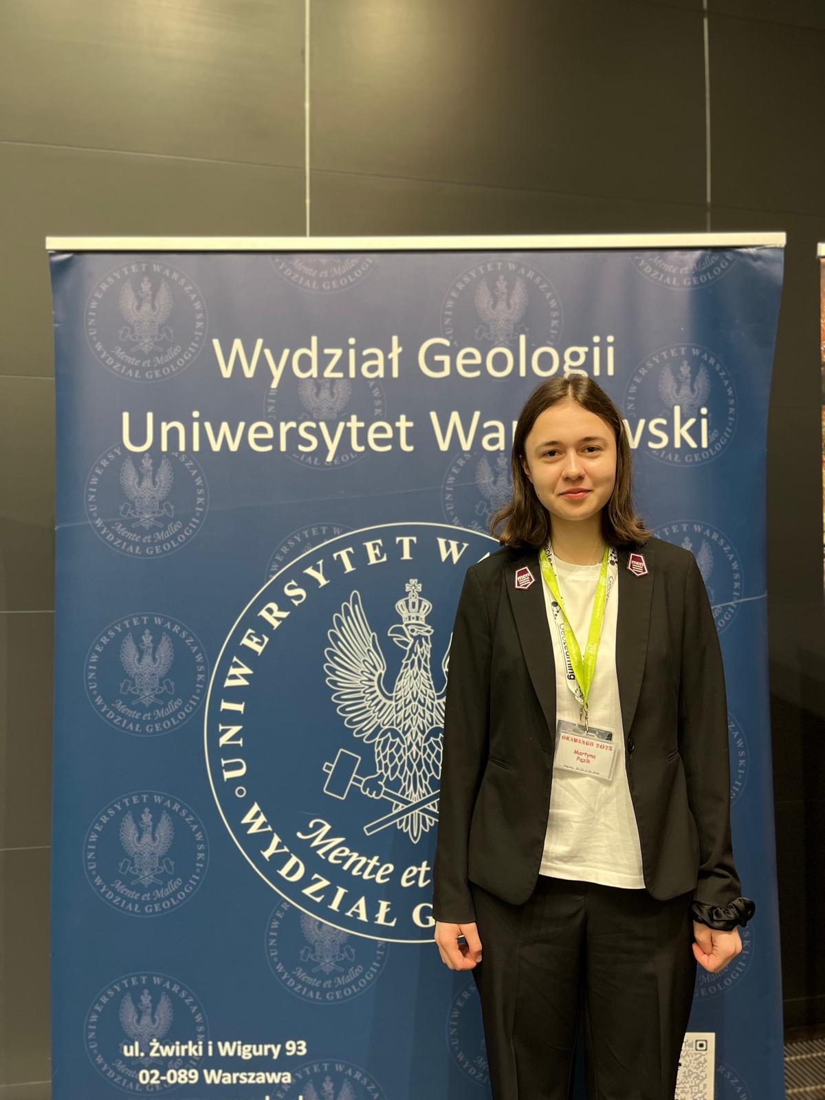Na zdjęciu: Martyna Pązik – zdobywczyni tytułu laureata II stopnia w finale Ogólnopolskiego Konkursu Wiedzy Geologicznej OKAWANGO.