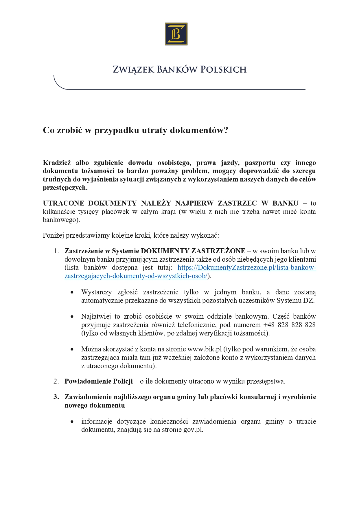 Utraciłeś dokumenty? Zastrzeż je w&nbsp;banku!