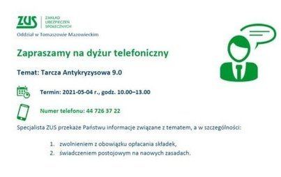 Zdjęcie do Zakład Ubezpieczeń Społecznych w Tomaszowie Mazowieckim zaprasza na telefoniczny dyżur eksperta
